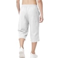 thumbnail image 5 of OGLCCG Long Shorts for Boys Casual Elastic Waist Drawstring Below Knee 3/4 Pants Loose Wide Leg Sports Capri Pants with Pockets 4-15 Years, 5 of 6