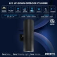 thumbnail image 7 of Luxrite Dusk to Dawn LED Modern Outdoor Wall Light, 18", Up or Up and Down Light, 3CCT 3000K-5000K, 20/30/40W, IP65, ETL, 7 of 7