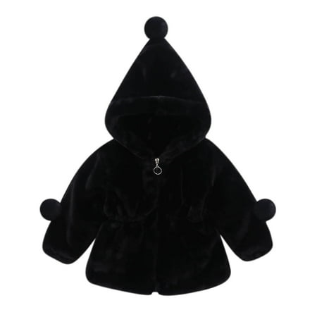 

Savings Clearance 2024! TAGOLD Kids Coats Toddler Girls Solid Color Thicken Plush Cute Keep Warm Winter Hoodie Hairball Thick Coat Cloak