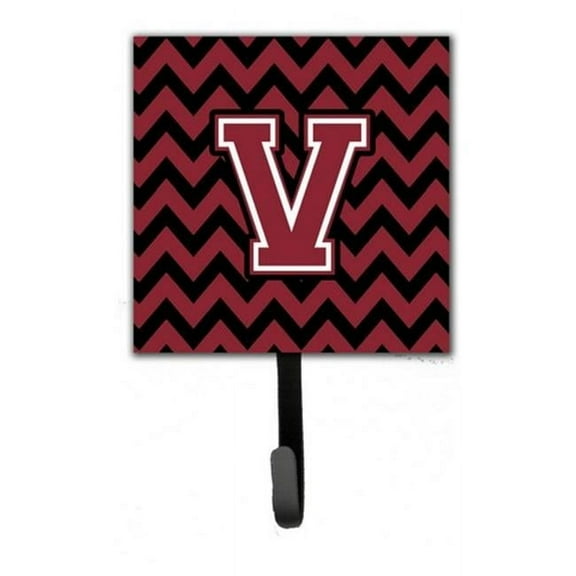 Letter V Chevron Garnet & Black Leash or Key Holder