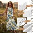 thumbnail image 6 of Xixirimido Vintage Lemon Birds Floral Print Maxi Dress for Women Crewneck Sleeveless A-line Casual Dresses Summer Beach Vacation Long Dresses Flowy Sundress with Pockets, Small, 6 of 7