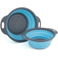 thumbnail image 2 of Colador plegable, 2 piezas colador plegable de silicona colador de pasta plegable filtro de silicona plegable cesta de frutas vegetales para juego de accesorios de cocina (azul), 2 of 6