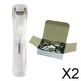 thumbnail image 1 of 2xMini Grapadora De Empuje Con 50 Clips, Capacidad Para 40 Hojas, Transparente Con 50 Clips, 1 of 7
