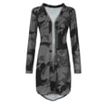 thumbnail image 2 of BODOAO Women's Kimonos for Women Camouflage Print Lightweight Cardigan Open Front Fall Long Cardigan Ladies Outerwear Womens Ladies Long Cardigan Camouflage Long Sleeve Coat Outerwear Black L, 2 of 9
