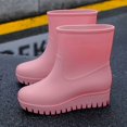 thumbnail image 4 of NOKIO Women'S Short Waterproof Rubber Booties Fashion Casual Inner High Rain Shoes Women Flat Bottomed Antiskid Outer Versatile Rain Boots Middle Tube Water Shoes Women'S Patterned Rain Boots, 4 of 4