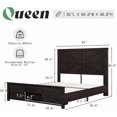 thumbnail image 3 of LUXOAK Queen Size Farmhouse Wood Bed Frame, No Squeak Design, Wood Slat Support, No Box Spring, Black, 3 of 5