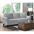 thumbnail image 4 of Miekor Furniture Modern Sofa Dark Gray Textured Fabric Upholstered Rounded Arms Attached Cushions Transitional Living Room Furniture W5U750, 4 of 8