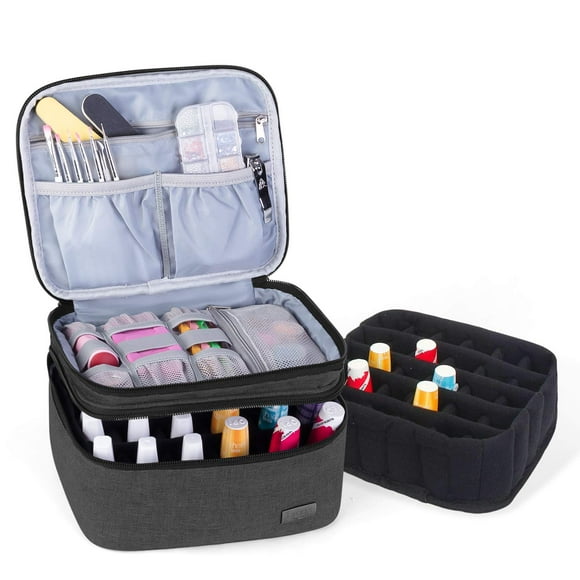 LUXJA Étui de Transport pour Vernis à Ongles - Contient 20 Bouteilles (15ml - 0.5 fl.oz), Sac Organisateur Portable pour Vernis à Ongles et Manucure, Noir