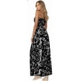 thumbnail image 2 of HAPPY BAY Women's Summer A-Line Maxi Smocked Top Slit Dress Long Beach Evening Strapless Tube Dresses for Women One Size Coal, Leaves, 2 of 3
