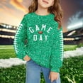 thumbnail image 2 of Fshinging Toddler Girls Football Sweatshirts Tops Game Day Letter Sequin Graphic Long Sleeve Crew Neck Kids Hoodie Tops Size 7-8 Years, 2 of 4