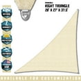 thumbnail image 1 of TANG Sunshades Depot A Ring Design Steel Cable Wire Reinforcement 16'x36'x39.4' Right Triangle Sun Shade Sails Beige Heavy Duty Permeable 260GSM UV Block Patio Garden Deck Dock Outdoor Facility, 1 of 6