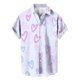 thumbnail image 3 of Camisas casuales con estampado de amor en 3D para hombre, camisa de playa de estilo hawaiano de manga corta a la moda, ropa de gran tamaño para hombre, 3 of 5