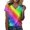 Multicolour, variant on Trendfront Womens Rainbow Pride Graphic T Shirt Colorful Gradient Stripes Print V Neck Short Sleeve Tee Festive Party Tops