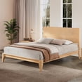 thumbnail image 2 of Euroco Mid-Century Queen Size Platform Bed, Bamboo Wood Bed for Bedroom, Natural, 2 of 9