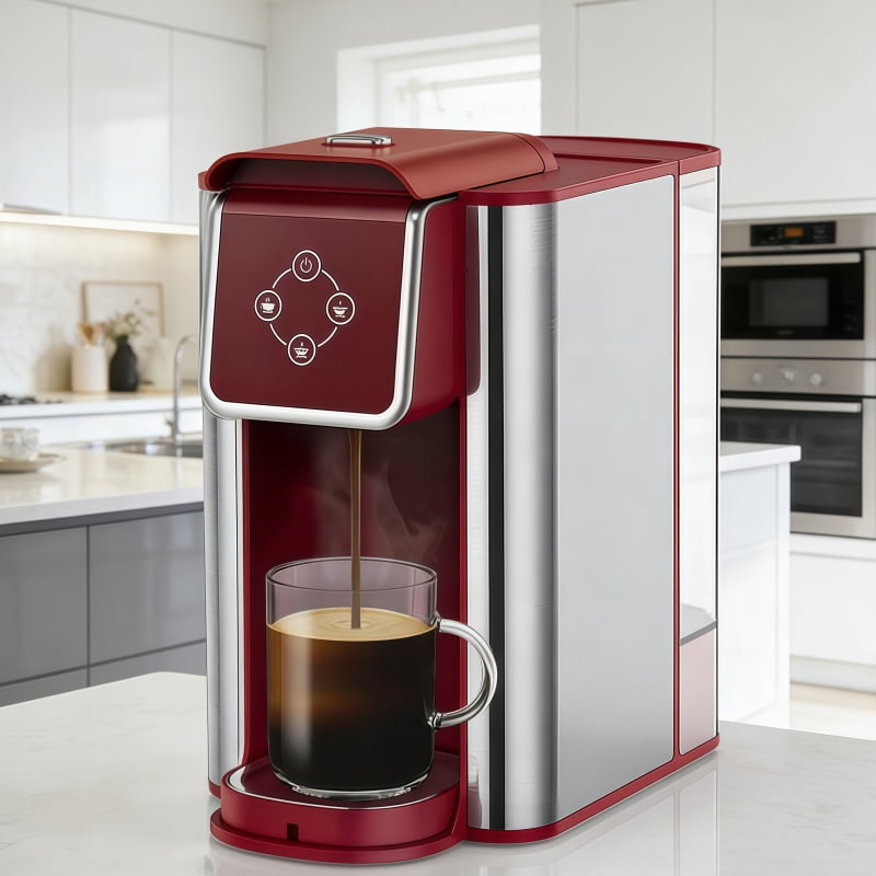 3 in 1 Single Serve Coffee Maker: Coffee Machine Compatible with K Cup Capsules & Grounds, Instant Coffee Pot, Tea Maker Brewer - Removable 50 Oz Water Reservoir, 120V 1150W, Black