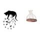 thumbnail image 1 of Reloj de pared con diseño de gato, reloj colgante con soporte para corcho de vino, metal, decorativo, vidrio, construcción de hierro, adecuado para sa, 1 of 8
