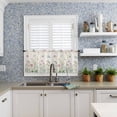 thumbnail image 6 of Flower Floral Kitchen Curtains Sets for Windows 24 Inch Length, Blue Pink Daisy Botanical Countryside Rod Pocket Window Treatments Tier Curtains and Valances Set for Bedroom/Bathroom, 6 of 6