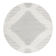 thumbnail image 3 of Unique Loom Kai Collection Area Rug - Warrior (6' 1" Round Ivory and Gray), 3 of 7