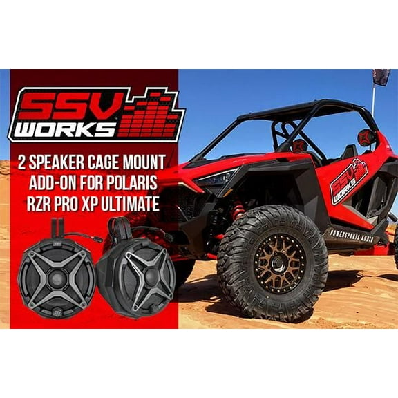 SSV Works 2-Speaker Cage-Mounted Plug-And-Play System For Polaris RZR Pro XP 2020-2022