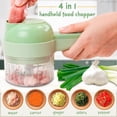 thumbnail image 4 of Juego de cortador de verduras eléctrico de mano 5 en 1 - Picadora de ajo eléctrica Molinillo de alimentos inalámbrico Picadora de verduras Picadora de chile Picadora de cebolla, 4 of 5
