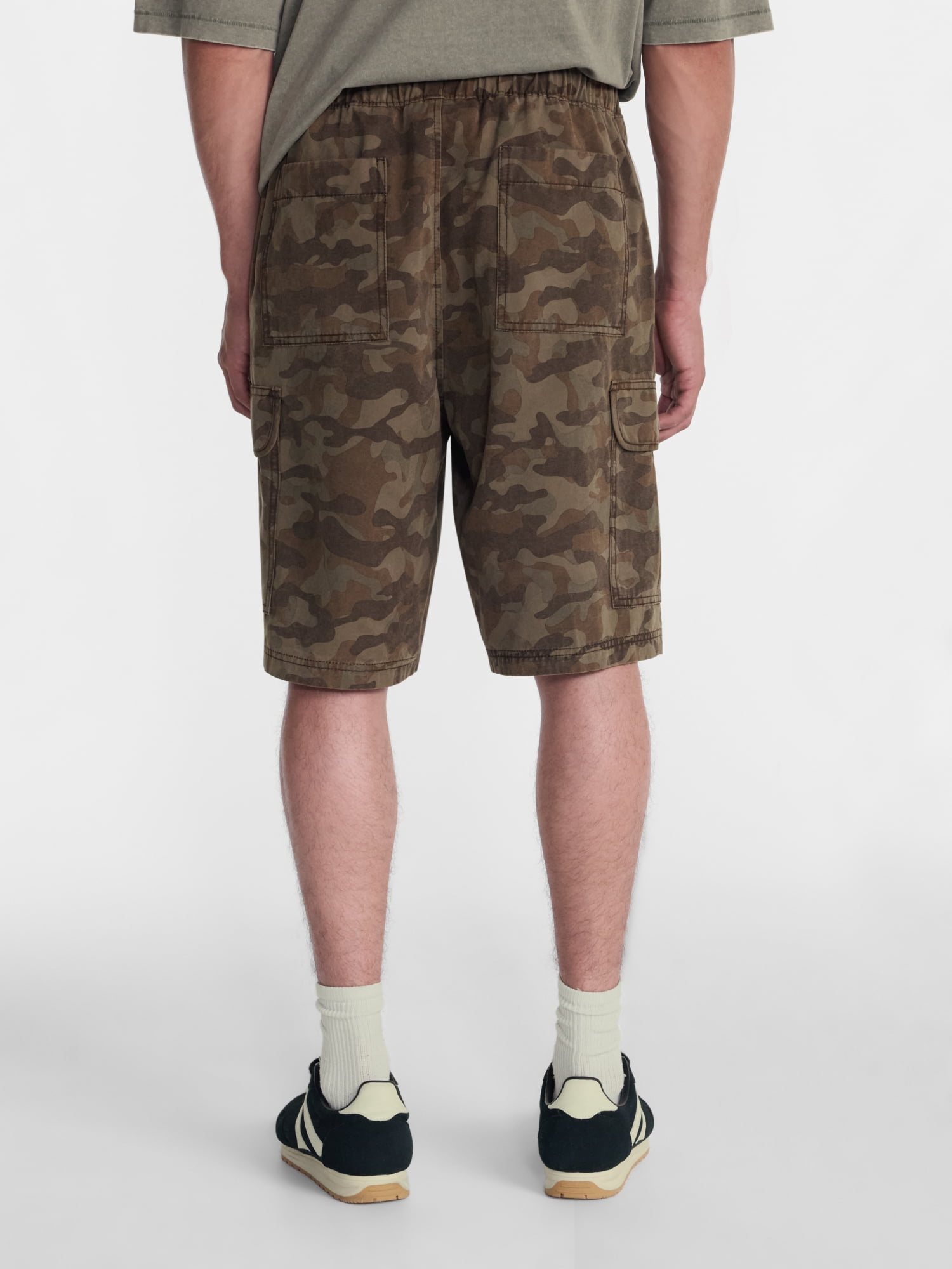 No Boundaries Baggy Fit Twill Cargo Shorts, 10" Inseam, Men's Sizes XS-5XB