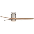 thumbnail image 6 of 52" Casa Vieja Modern Hugger Indoor Ceiling Fan with Light LED Remote Brushed Nickel Natural Solid Wood Carved Blades for Living Room, 6 of 7