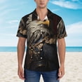 thumbnail image 2 of Fotbe Noble Style Bald Eagle Camisa Hawaiana para Hombre Unisex – Camisa Casual de Verano con Botones de Manga Corta de Algodón y Lino,Large, 2 of 7
