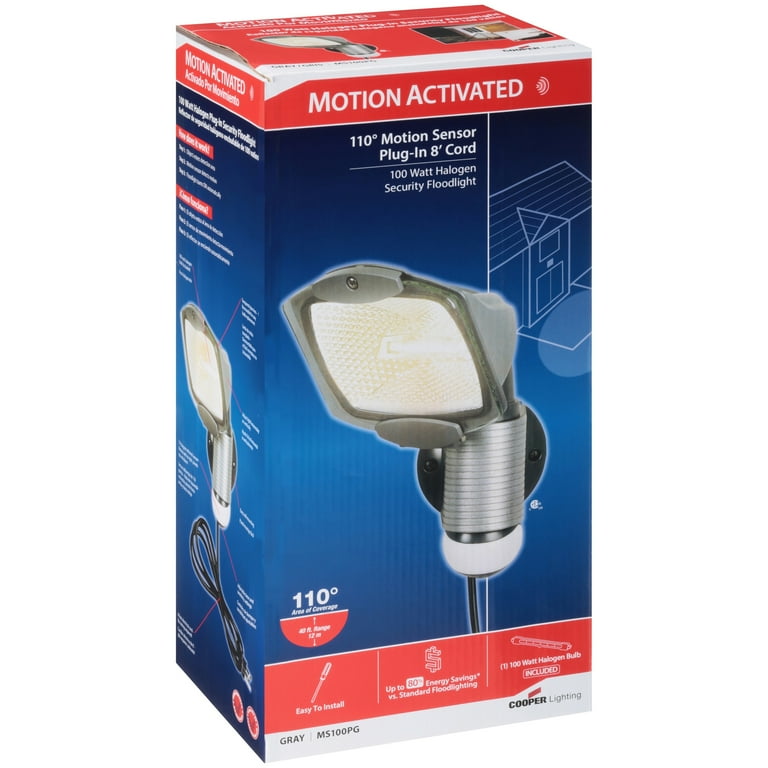 All-Pro 110-Degree Outdoor Grey Quartz Halogen Motion Activated Plug-in Security Light All-Pro 110-Degree Outdoor Grey Quartz Halogen Motion Activated Plug-in Security Light