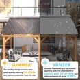 thumbnail image 7 of AECOJOY 12' x 10' Wood Gazebo, Outdoor Heavy Duty Wooden Pergola on Clearance, Patio Lean to Hardtop Awnings, 7 of 7