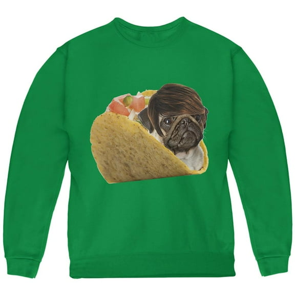 Taco Pug Youth Sweatshirt Green YXL