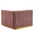 thumbnail image 4 of Modway Conjure Channel Tufted Performance Velvet Right-Arm Chair in Gold Dusty Rose, 4 of 6