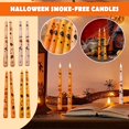 thumbnail image 3 of 2 Pack Halloween Paraffin Candles, 0.9in Long Printed Taper Candles in Champagne for Holiday Gift, 3 of 7