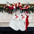 thumbnail image 5 of CuiLiyq Christmas Stockings with Initials, 7.8 Inches Small Embroidered Letter Knit White Christmas Stocking, for Family Holiday Decorations and Xmas Tree Fireplace ( P ), 5 of 5
