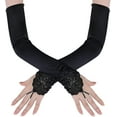 thumbnail image 1 of Gants Satin Opera - Taille Adulte Extensible, Longueur Coude pour Fête des Années 20, 1 of 1