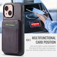 thumbnail image 6 of Cutyskin for iPhone 14 Wallet Case, Detachable Credit Card Holder [RFID Blocking] [Compatible with MagSafe] Premium PU Leather Kickstand Back Flip Magnetic Clasp Shockproof Case, Purple, 6 of 11
