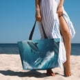 thumbnail image 6 of Kdxio Ice Blue Ocean Cute Dolphin A for Beach Bag for Women Large Beach Tote Bag Waterproof Sandproof Swim Bag with Zipper Pockets Beach Vacation Travel, 6 of 7