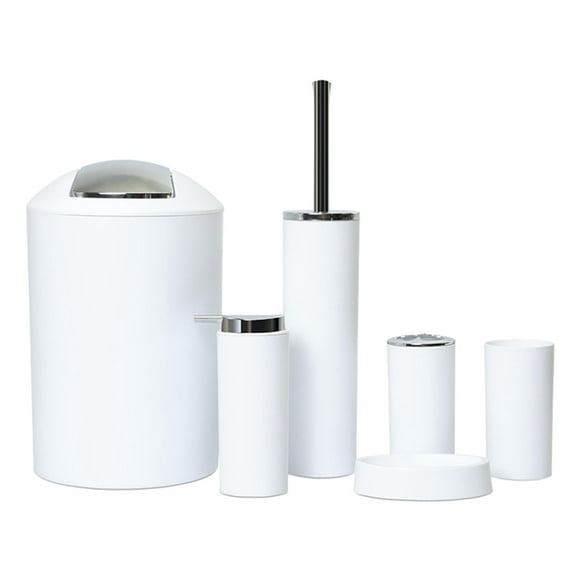 6 Pcs Bathroom Accessories Set, Gift Set for Hotel bar Bathroom - White