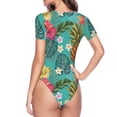 thumbnail image 4 of Daiia Pineapple print Women's Crew Neck Short Sleeve Bodysuit Fashion Tops Fit Casual Basic Extender Bodysuit-X-Large, 4 of 9