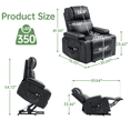 thumbnail image 3 of Power Lift Recliner Chair for Elderly with Heat & Massage, 160° Electric Adjustable PU Leather Recliner Sofa with Remote Control, Stand Assist, Cup Holder & Side Pockets for Living Room (Black), 3 of 13