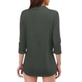 thumbnail image 3 of BOMYJESK Womens Polo Shirts 3/4 Sleeve Polos Tshirts Collared V Neck Tops Business Casual Work Loose Fit Tunic Blouses Dark Gray XXL, 3 of 4