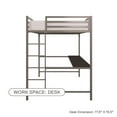 thumbnail image 6 of DHP Miles Metal Full Loft Bed with Desk, Silver, 6 of 10