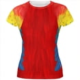 thumbnail image 1 of Halloween Scarlet Macaw Parrot Feathers Costume All Over Juniors T Shirt, 1 of 2