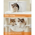 thumbnail image 3 of Cat Tree, 54.3-Inch Cat Tower with Scratching Posts, Hammock, Cat Cave, Padded Perches, Wooden Cat Condo, Cloud White, 3 of 7