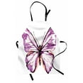 thumbnail image 1 of Animal Apron Artistic Butterfly Design in Watercolors Wings Moth Vintage Illustration, Unisex Kitchen Bib Apron with Adjustable Neck for Cooking Baking Gardening, Violet Salmon Black, by Ambesonne, 1 of 3