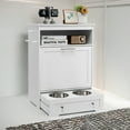 thumbnail image 2 of Pefilos 32" Dog Feeder Station with Stainless Steel Bowl, Dog Food Storage Container, Pull Out Pet Food Cabinet, White, 2 of 10