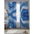 thumbnail image 2 of Blue Marble Sheer Curtains 84 Inch Length 2 Panels Set for Living Room/Bedroom, Modern Luxury Granite Surface Motif Sketch Curtain Sheers Drapes Rod Pocket Curtains Window Treatment Set 52''x84''x2, 2 of 7