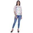 thumbnail image 5 of Moomaya Womens Printed Top Roll-Up&nbsp;Sleeve Collar Neck Button-Down Shirt, 5 of 8