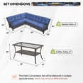 thumbnail image 2 of Gymojoy Outdoor Wicker Sofa Set Patio Furniture L-Shape Rattan Sectional with Coffee Table UV-Resistant for Backyard Balcony,Gray/Blue, 2 of 8