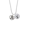 thumbnail image 2 of Delight Jewelry Silvertone Heart with Horse Head Silvertone Script Initial Disc - I - Charm Necklace, 20"+3", 2 of 4