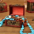 thumbnail image 3 of Mini Vintage Treasure Chest Box - Ornate Wooden Decorative Chest with Hasp Latch in Red & Gold Tones for Jewelry, Gifts, DIY Crafts, Aquarium Decor & Home Accents, 3 of 3